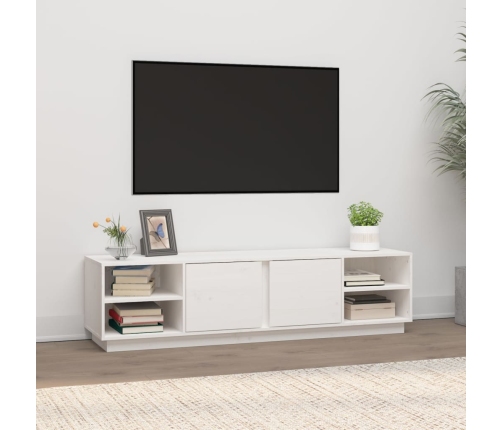 vidaXL Mueble de TV madera maciza de pino blanco 156x40x40 cm