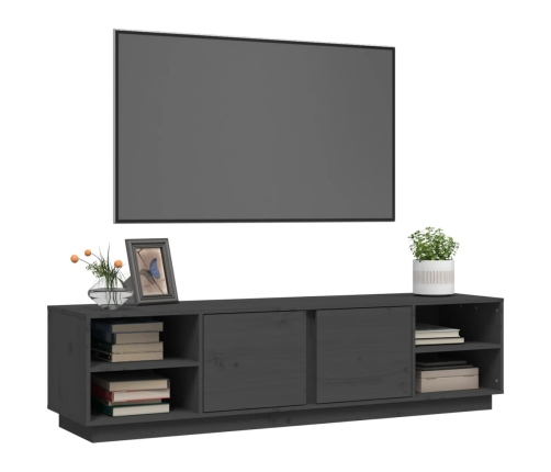 vidaXL Mueble de TV madera maciza de pino gris 156x40x40 cm