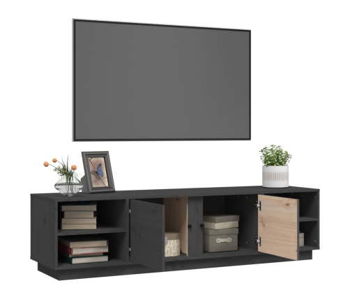 vidaXL Mueble de TV madera maciza de pino gris 156x40x40 cm