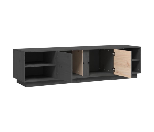 vidaXL Mueble de TV madera maciza de pino gris 156x40x40 cm