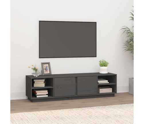 vidaXL Mueble de TV madera maciza de pino gris 156x40x40 cm