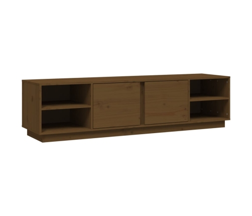 Mueble de TV madera maciza de pino marrón miel 156x40x40 cm