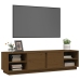 Mueble de TV madera maciza de pino marrón miel 156x40x40 cm