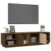 Mueble de TV madera maciza de pino marrón miel 156x40x40 cm