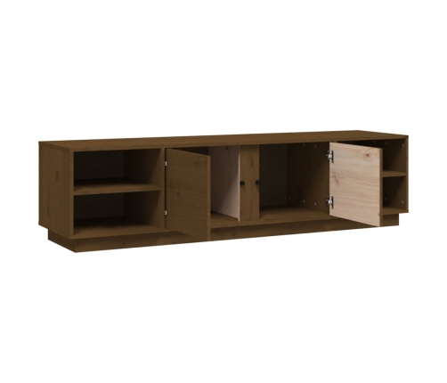 Mueble de TV madera maciza de pino marrón miel 156x40x40 cm