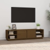 Mueble de TV madera maciza de pino marrón miel 156x40x40 cm