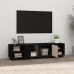 Mueble de TV madera maciza de pino negro 156x40x40 cm