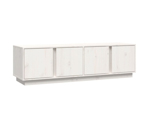 Mueble de TV madera maciza de pino blanco 140x40x40 cm