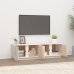 Mueble de TV madera maciza de pino blanco 140x40x40 cm