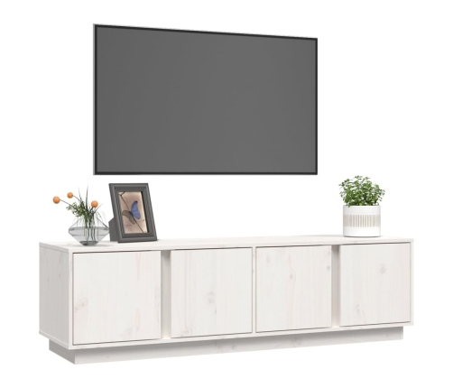 vidaXL Mueble de TV madera maciza de pino blanco 140x40x40 cm