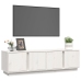 Mueble de TV madera maciza de pino blanco 140x40x40 cm