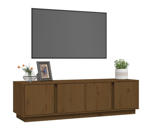 vidaXL Mueble de TV madera maciza de pino marrón miel 140x40x40 cm