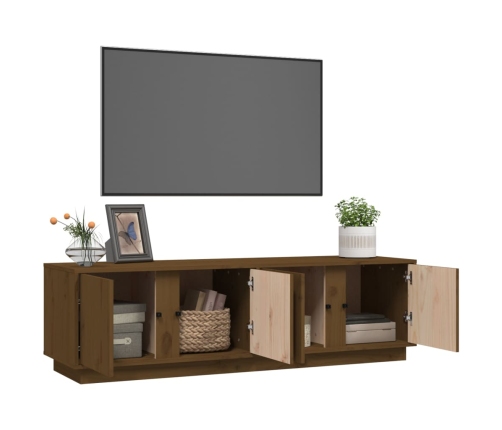 vidaXL Mueble de TV madera maciza de pino marrón miel 140x40x40 cm