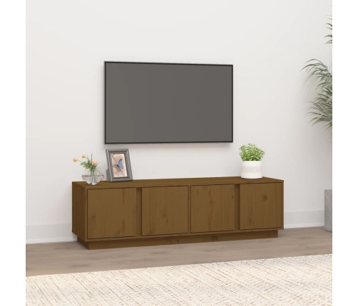 vidaXL Mueble de TV madera maciza de pino marrón miel 140x40x40 cm