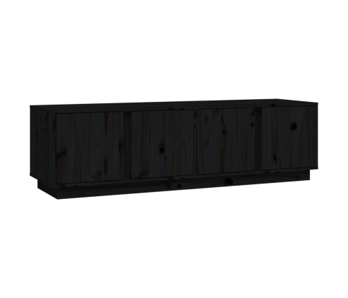 vidaXL Mueble de TV madera maciza de pino negro 140x40x40 cm