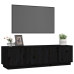 vidaXL Mueble de TV madera maciza de pino negro 140x40x40 cm