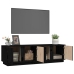 vidaXL Mueble de TV madera maciza de pino negro 140x40x40 cm