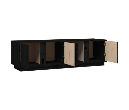 vidaXL Mueble de TV madera maciza de pino negro 140x40x40 cm