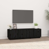 vidaXL Mueble de TV madera maciza de pino negro 140x40x40 cm