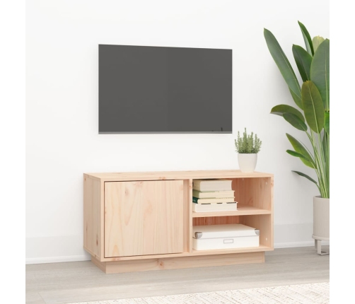 Mueble de TV de madera maciza de pino 80x35x40,5 cm