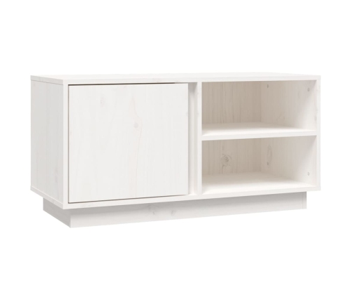 Mueble de TV madera maciza de pino blanco 80x35x40,5 cm