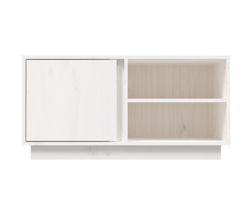 Mueble de TV madera maciza de pino blanco 80x35x40,5 cm