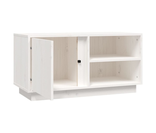 Mueble de TV madera maciza de pino blanco 80x35x40,5 cm