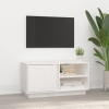 Mueble de TV madera maciza de pino blanco 80x35x40,5 cm