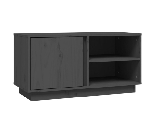 Mueble de TV madera maciza de pino gris 80x35x40,5 cm