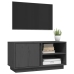 Mueble de TV madera maciza de pino gris 80x35x40,5 cm