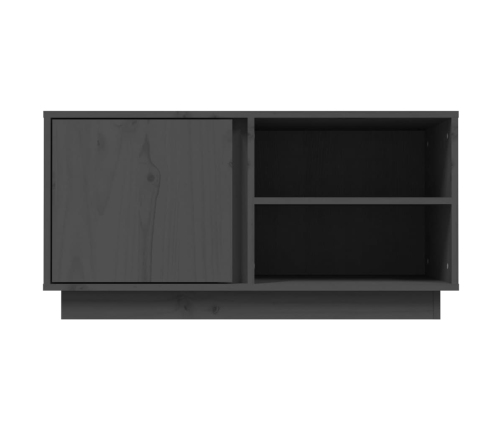 Mueble de TV madera maciza de pino gris 80x35x40,5 cm