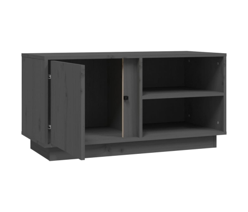 Mueble de TV madera maciza de pino gris 80x35x40,5 cm