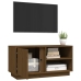 Mueble de TV madera maciza de pino marrón miel 80x35x40,5 cm