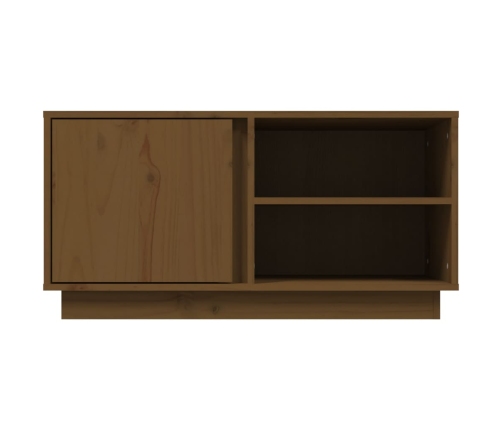 Mueble de TV madera maciza de pino marrón miel 80x35x40,5 cm