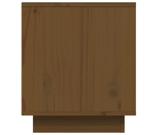 Mueble de TV madera maciza de pino marrón miel 80x35x40,5 cm