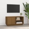 Mueble de TV madera maciza de pino marrón miel 80x35x40,5 cm