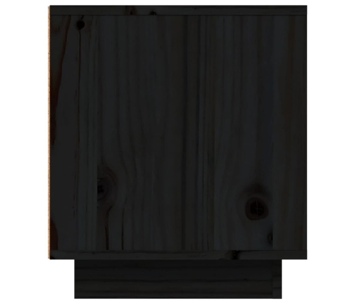 Mueble de TV madera maciza de pino negro 80x35x40,5 cm