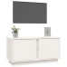 Mueble de TV madera maciza de pino blanco 80x35x40,5 cm