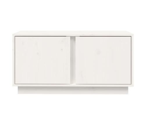 Mueble de TV madera maciza de pino blanco 80x35x40,5 cm