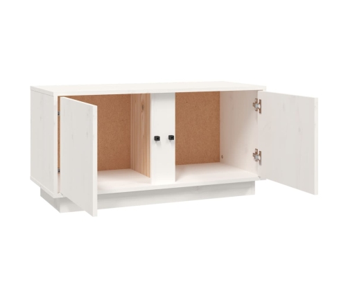 Mueble de TV madera maciza de pino blanco 80x35x40,5 cm