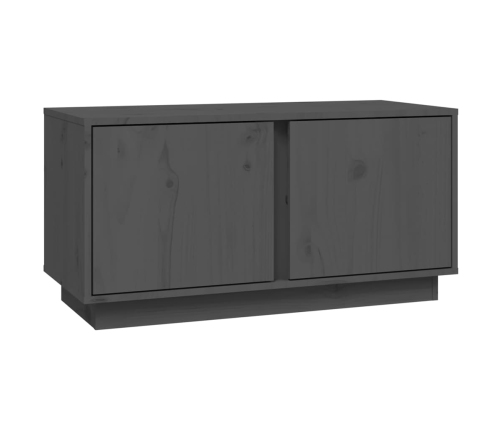 Mueble de TV madera maciza de pino gris 80x35x40,5 cm