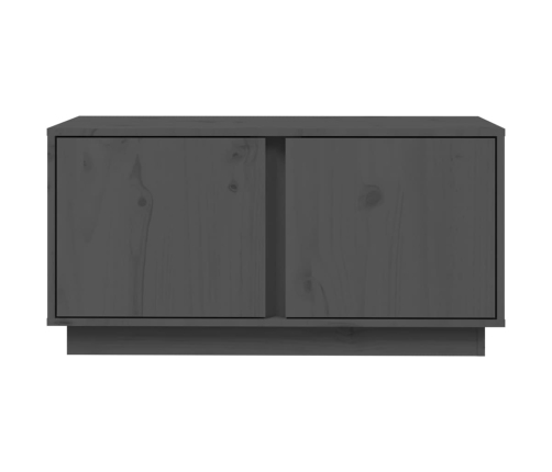 Mueble de TV madera maciza de pino gris 80x35x40,5 cm