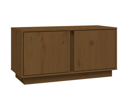 Mueble de TV madera maciza de pino marrón miel 80x35x40,5 cm