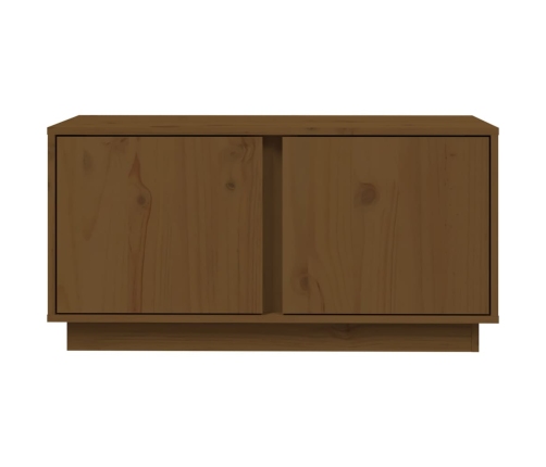 Mueble de TV madera maciza de pino marrón miel 80x35x40,5 cm