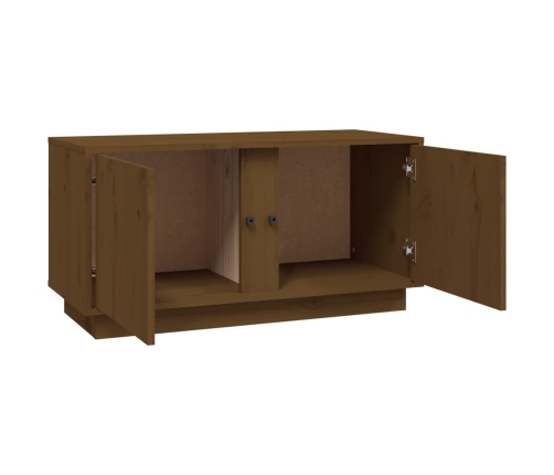 Mueble de TV madera maciza de pino marrón miel 80x35x40,5 cm