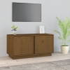 Mueble de TV madera maciza de pino marrón miel 80x35x40,5 cm