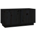 Mueble de TV madera maciza de pino negro 80x35x40,5 cm