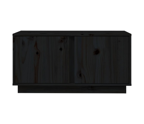 Mueble de TV madera maciza de pino negro 80x35x40,5 cm