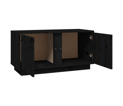 Mueble de TV madera maciza de pino negro 80x35x40,5 cm