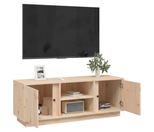 Mueble de TV de madera maciza de pino 110x35x40,5 cm